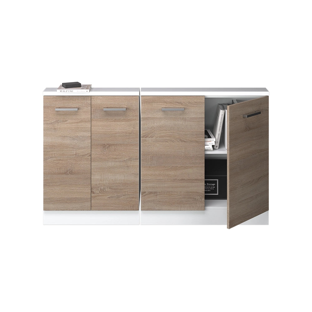 Mobile cucina sottotetto R-Line Sonoma/Bianco 140 cm Set di 2 Vicco