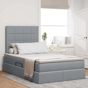 Letto con contenitore e LED con led Grigio chiaro 120 x 200 cm