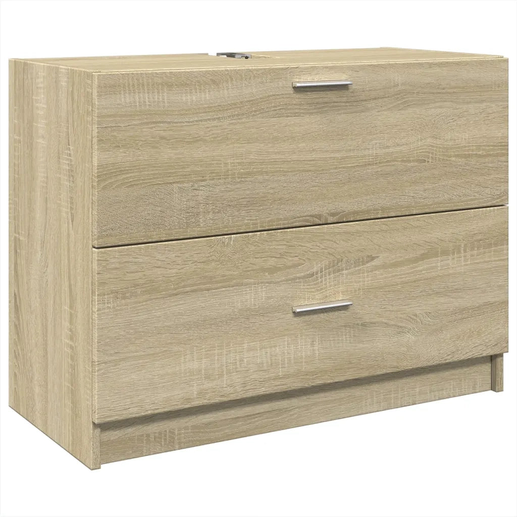 Mobile Sottolavabo-Armadietto da bagno Rovere Sonoma 78x37x59 cm in Truciolare