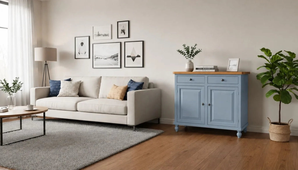 Credenza carta da zucchero shabby 2 porte 2 cassetti 104x43x98 - Mobili 2G