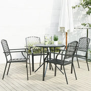 vidaXL Set Sedie Giardino Impilabili 5pz Antracite Acciaio Verniciato