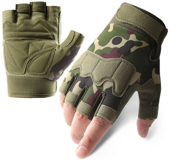 Manica tattica per attività all'aperto - Maniche senza dita - Maniche per bicicletta da fuori - Adatto per sport all'aperto, motocicletta, bicicletta, allenamento, airsoft, tiro, caccia, camminata (M)