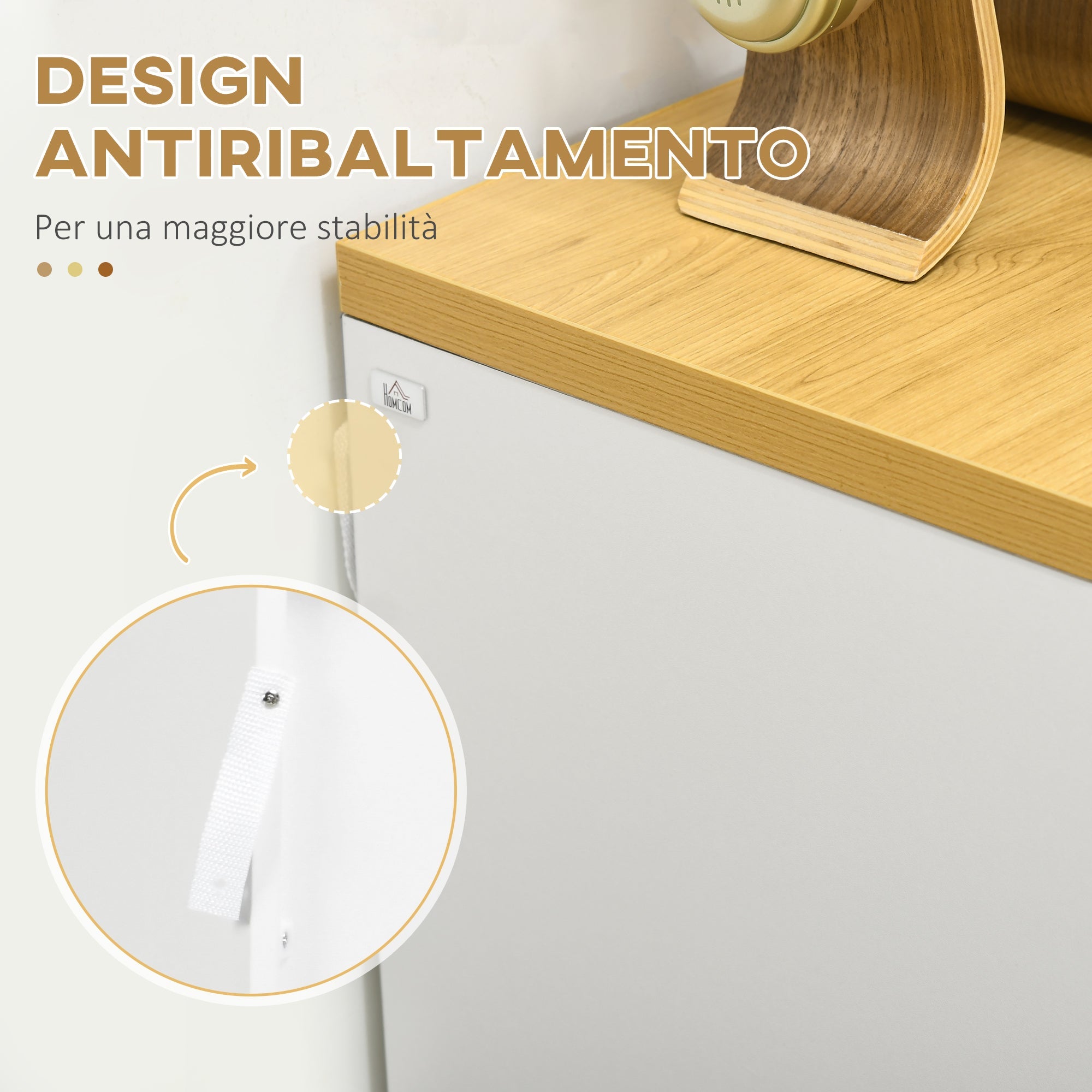 Cassettiera 3 Cassetti 70x37x75 cm in Truciolato Bianco