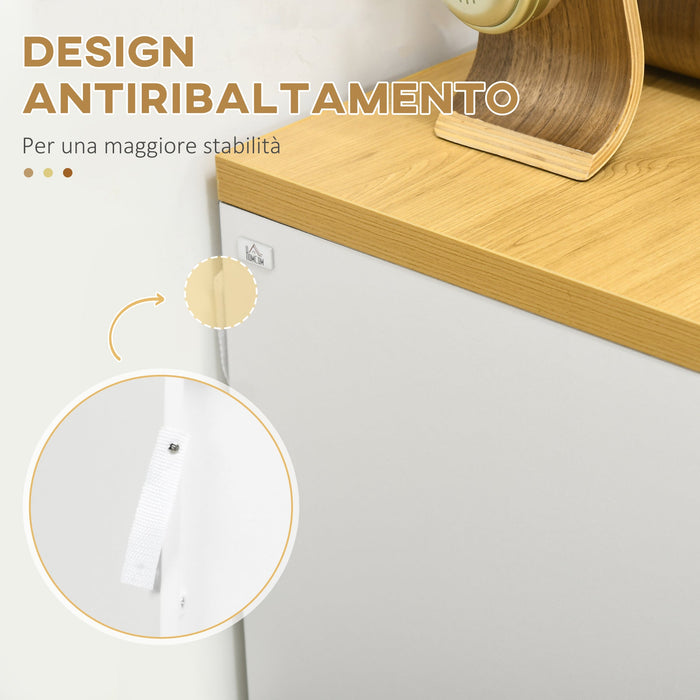 Cassettiera 3 Cassetti 70x37x75 cm in Truciolato Bianco