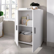 Armadio multiuso Ararat, Mobile multifunzione portascarpe, Armadietto a 2 ante, 61x35h80 cm, Bianco