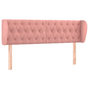 Testiera | Testata ad Orecchio Rosa 163x23x78/88 cm in Velluto