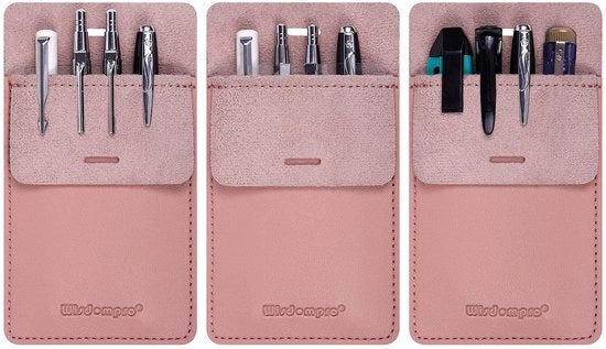 Protettore di tasca in PU, 3-pack, astuccio per penne per camicie, giacche da laboratorio, pantaloni (rosa)