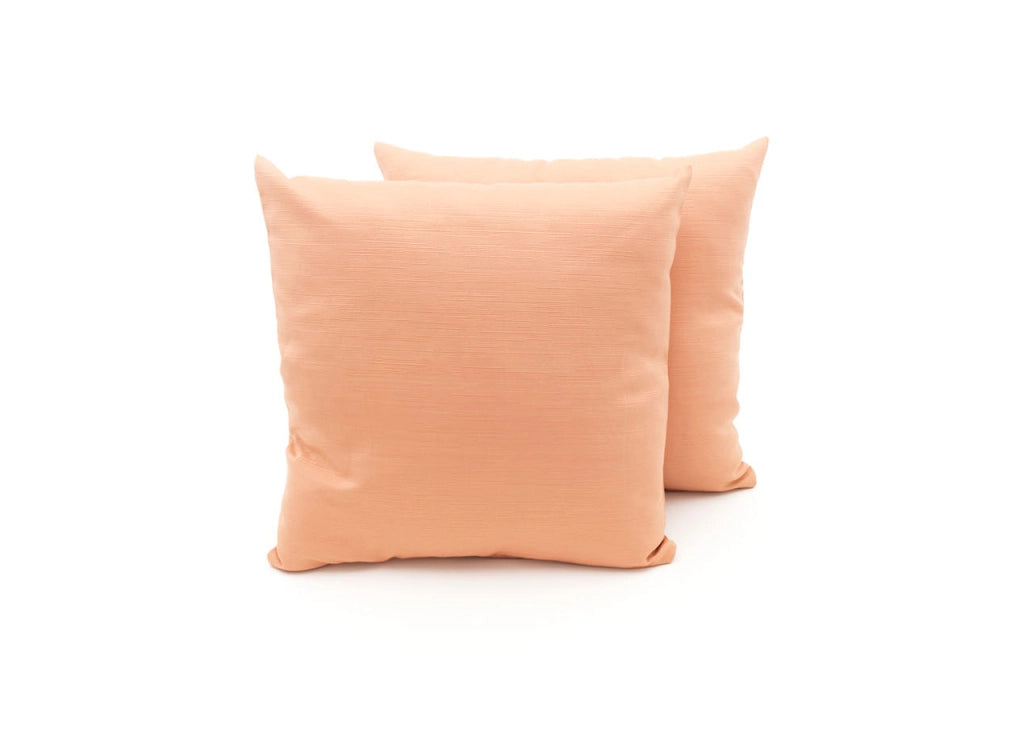 Coppia Cuscini Arredo Imbottiti Tessuto Ottoman In Tinta Unita Colore Salmone 05 - 40x40 - Salmone 05