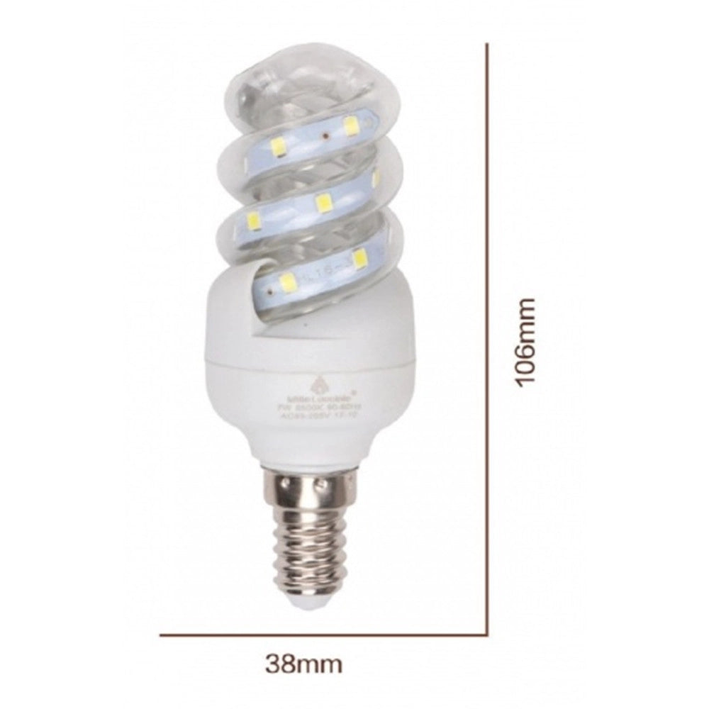Trade Shop - Lampadina Led 7 W E14 665lm Spirale Luce Calda 3000k Naturale 4000k Fredda 6500k - -bianco Caldo      -