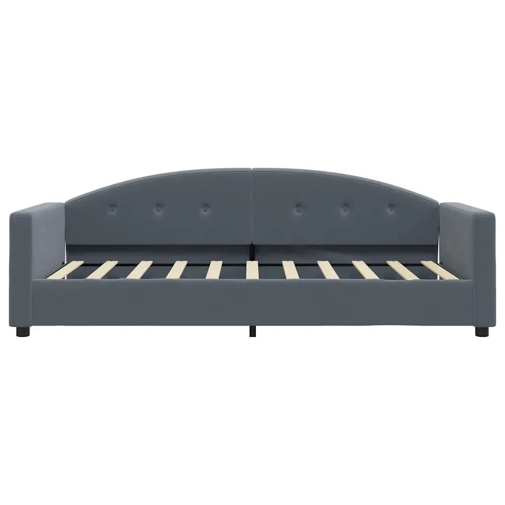 Letto singolo | Letto per adulti | Letto da Giorno Grigio Scuro 90x190 cm in Velluto