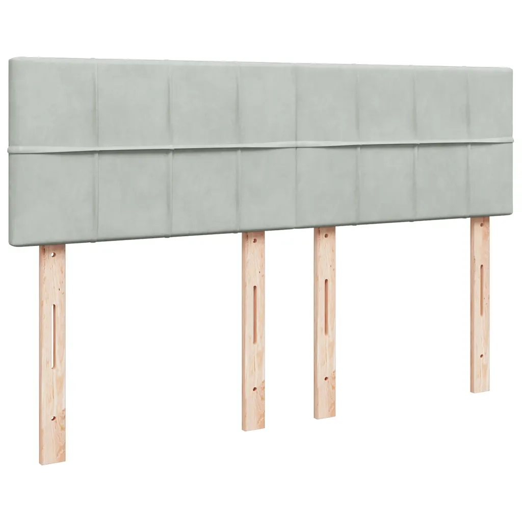 Giroletto a Molle con Materasso Grigio Chiaro 160x200cm Velluto