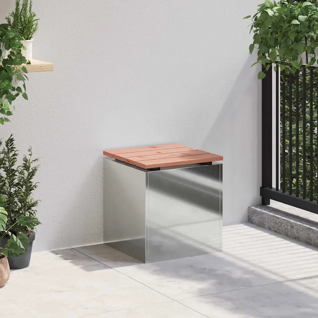 Panchina da giardino Argento 40 x 40 x 43 cm Acciaio zincato 874917