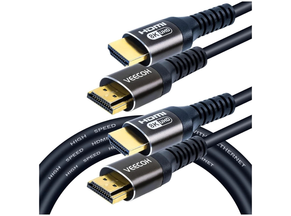 Set di 2 Cavi HDMI 2.1 da 1m Supporto 8K 60Hz e 4K 120H per Gaming e Home TV PC Laptop