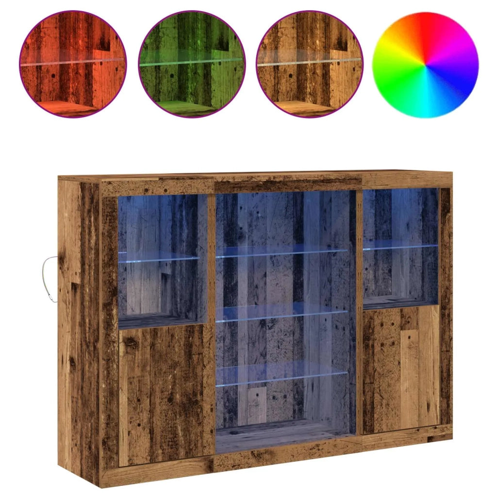 Credenza | Madia LED Legno vecchio 142,5 x 37 x 100 cm Legno multistrato