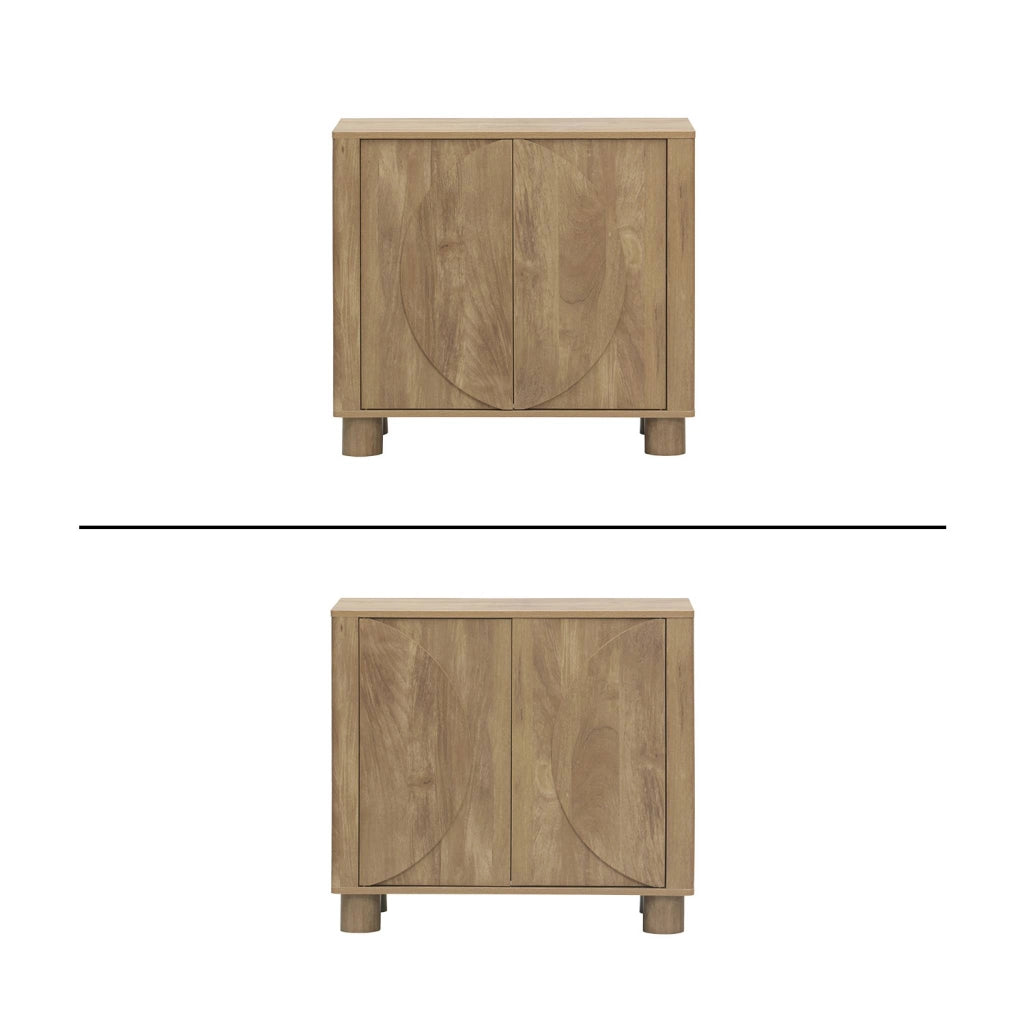 Credenza esotica effetto legno di mango 2 ante, 80cm, effetto legno