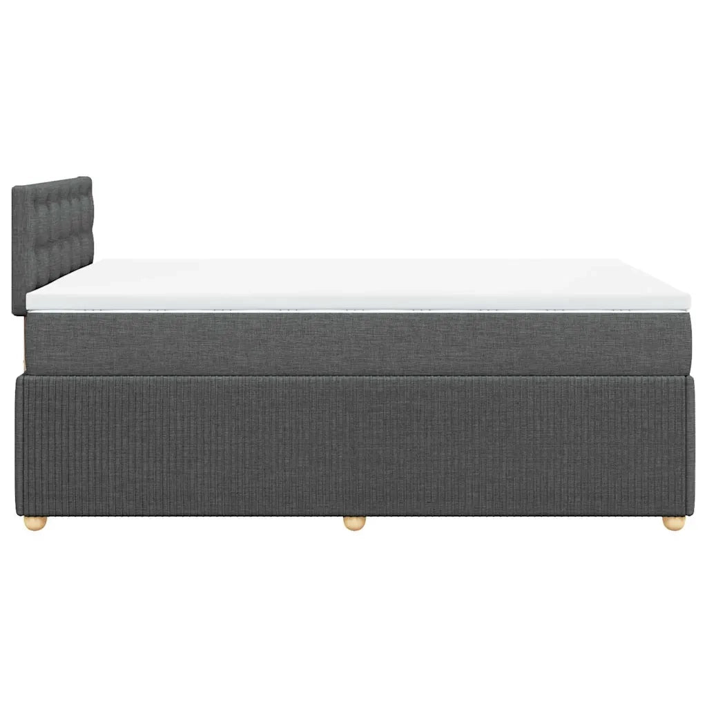 Giroletto a Molle con Materasso Grigio Scuro 120x190cm Tessuto
