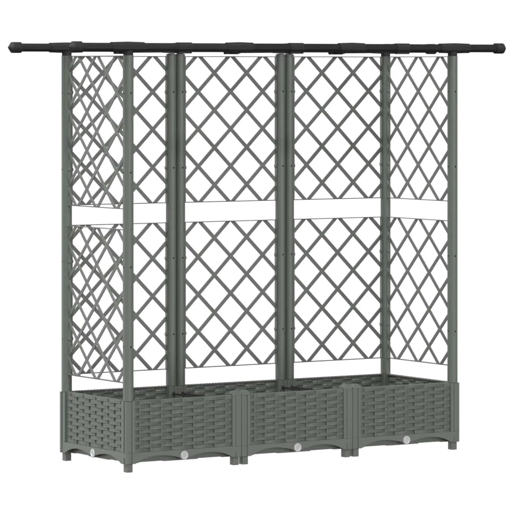 Letto Rialzato con Griglia e Tetto Grigio Chiaro PP 42032594