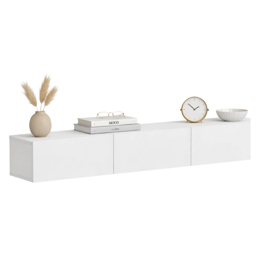 Lariano, Mobile Porta tv 3 Ante, 180x31x26h cm Bianco
