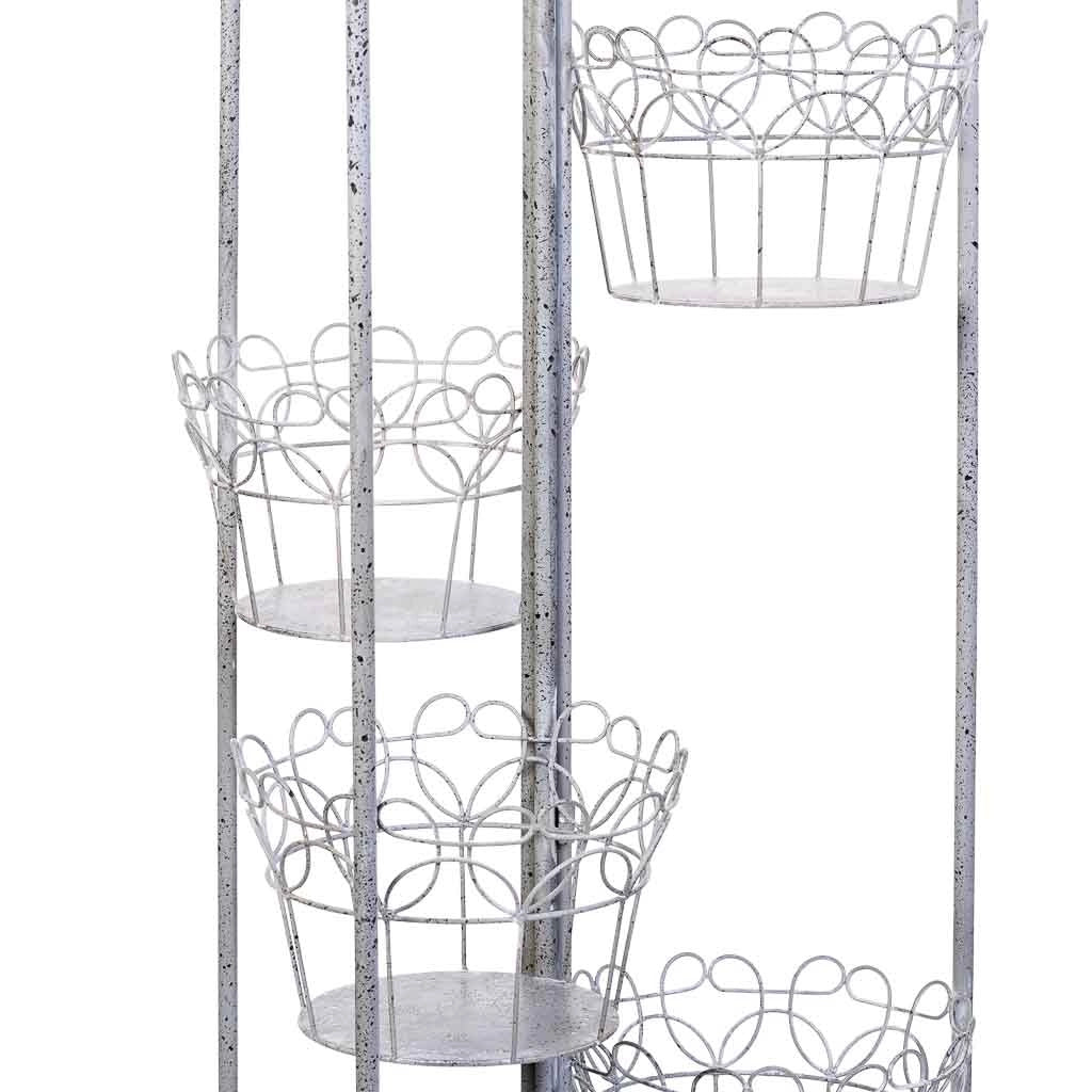 Portavasi in metallo per 6 vasi grigio 30,48x25,4x188,6h cm