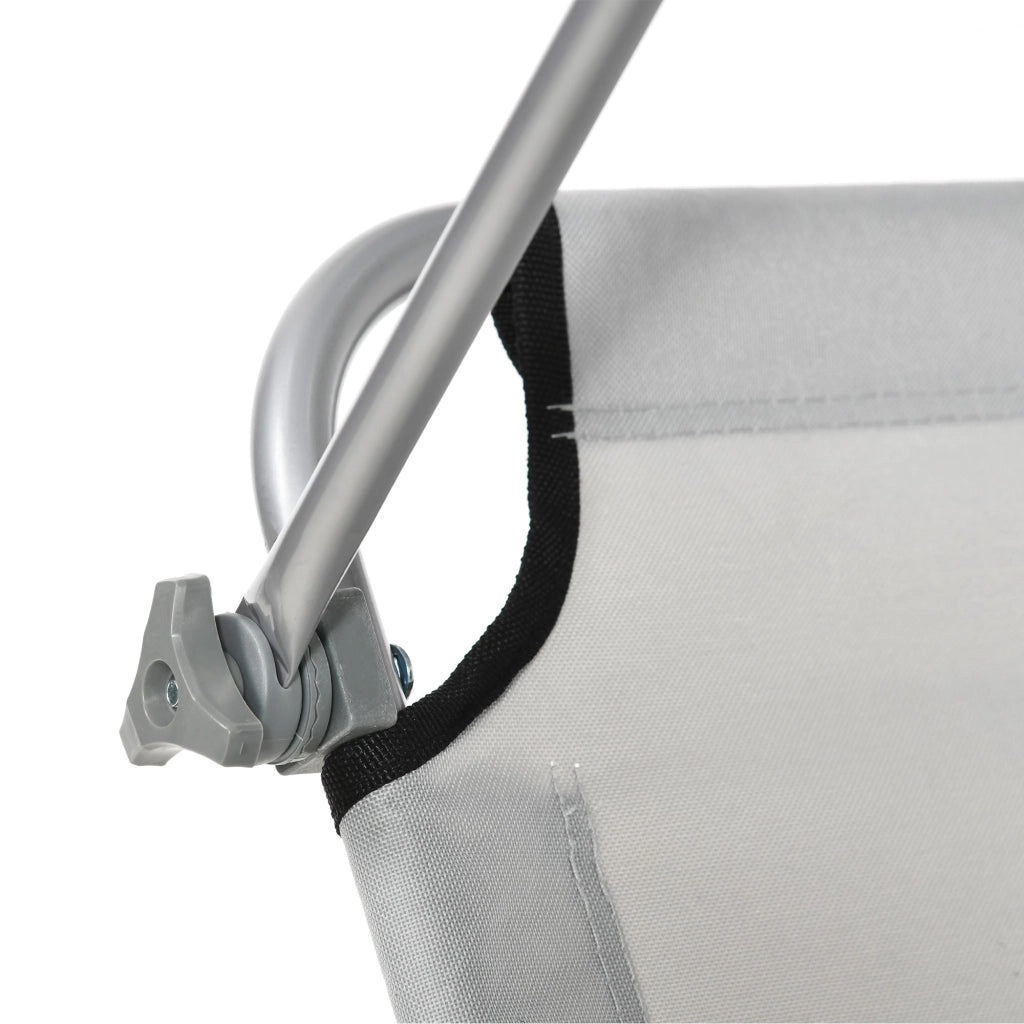 Lettino Prendisole da Giardino Pieghevole 187x58x36 cm in Metallo e Tessuto Oxford Grigio Chiaro