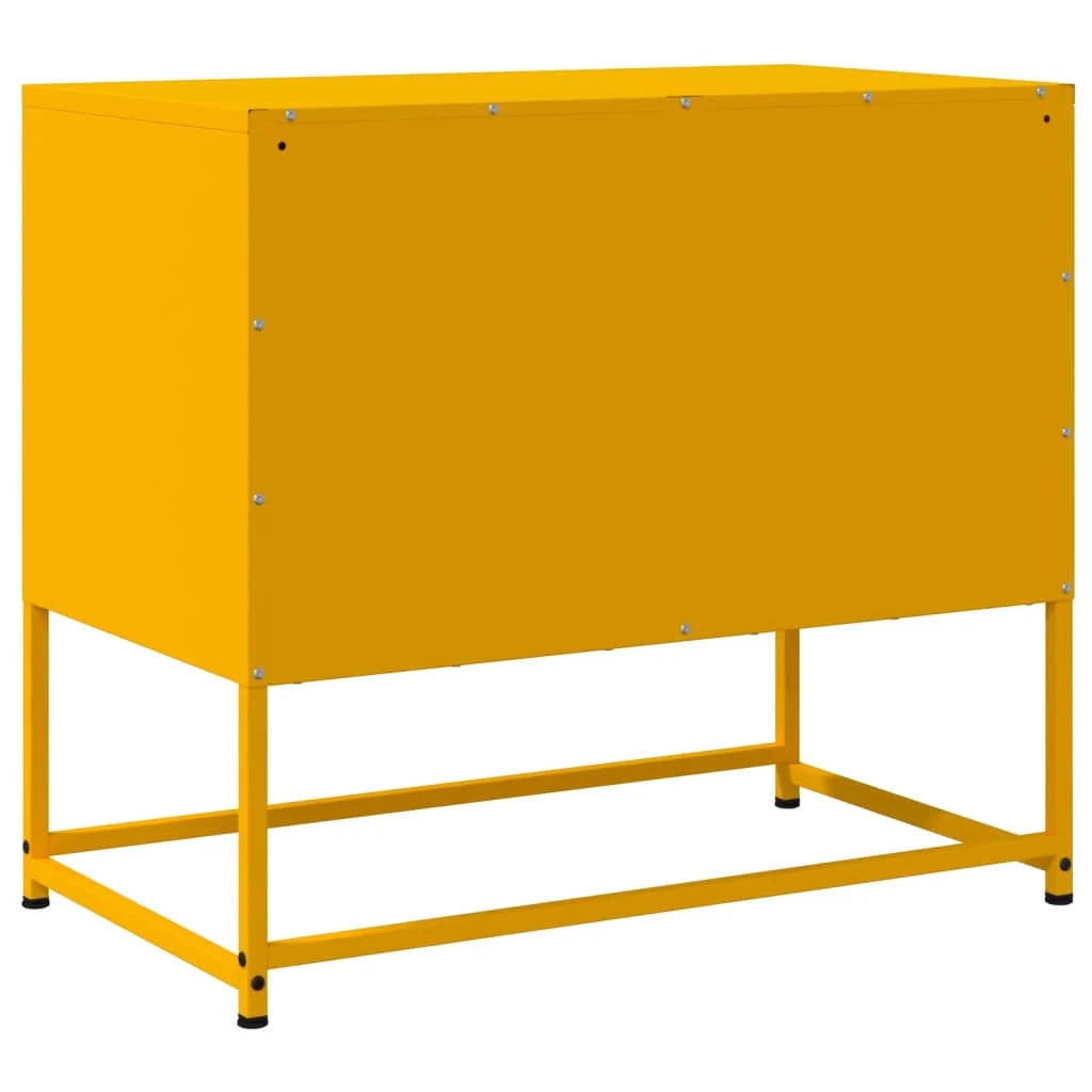 Mobile TV multimediale mensola TV credenza TV sala da pranzo soggiorno camera da letto giallo senape 68,5 x 39 x 60,5 cm acciaio giallo 02_0027672