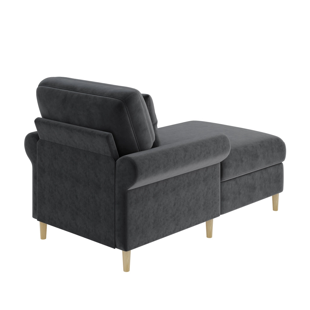 POLTRONA Relax reclinabile 133x87x90 cm Velluto Grigio