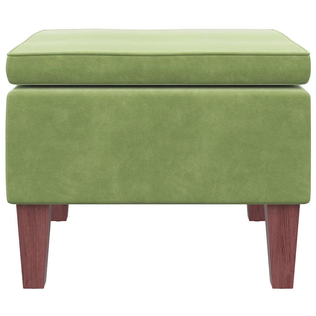Poggiapiedi con Gambe in Legno Verde Chiaro in Velluto cod mxl 40113
