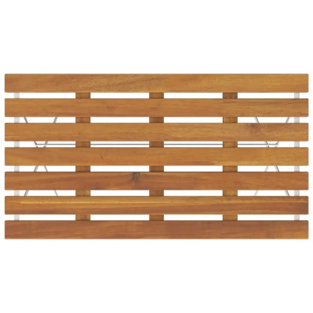 Set Bistrò Pieghevole 5pz in Legno Massello di Acacia e Acciaio 3152100