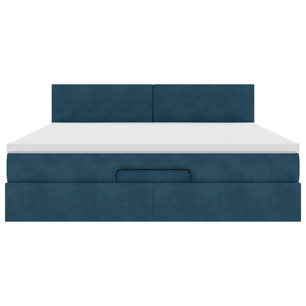 Struttura Letto Pouf con Materasso 180x200 cm in Velluto
