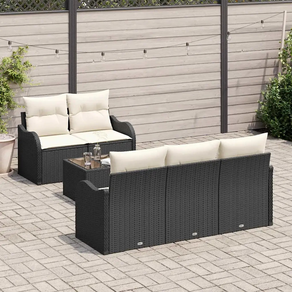 Set Divano da Giardino Nero polyrattan 3345577