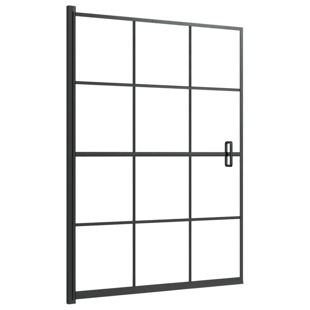 Box doccia parete divisoria per vasca parete doccia cabina per vasca accessorio per il bagno arredamento per la casa ESG 100 x 140 cm nero 02_0002020