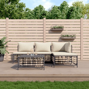 Set Divani da Giardino 5 pz con Cuscini Antracite in Polyrattan 3186732