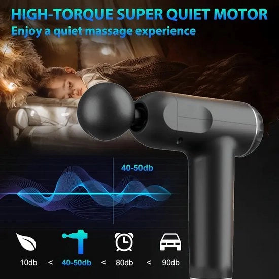 Fascia-massagepistool con 8 testine di massaggio intercambiabili - caricabile via USB, progettato ergonomicamente, adatto per massaggi total body, muscolari e punti di trigger, massaggi di pressione profonda dei tessuti