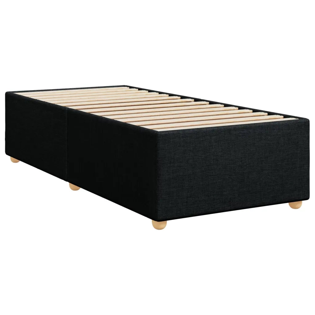 Letto singolo | Letto per adulti | Giroletto a Molle con Materasso Nero 80x200 cm inTessuto