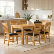 Set da pranzo 7 pz Nero Legno di Quercia Massello 3430370