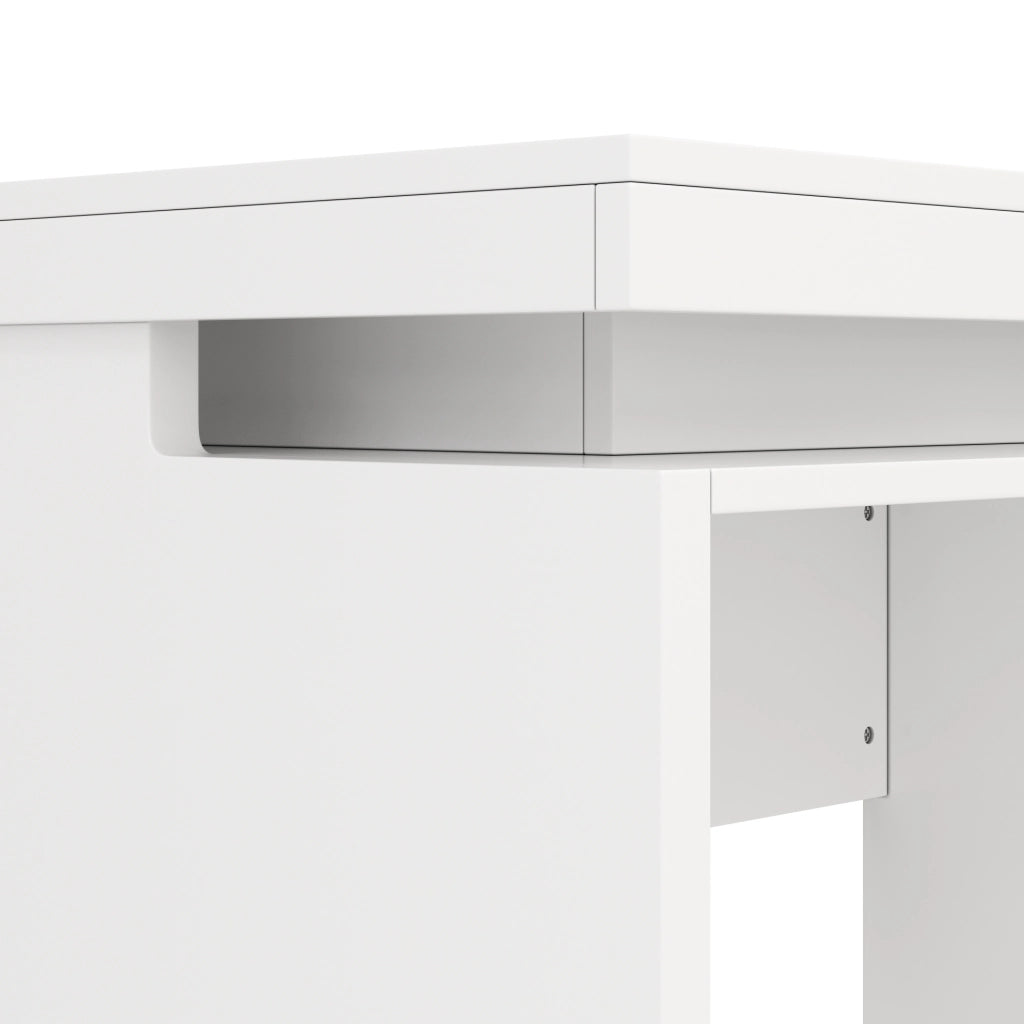 Scrivania LED 120x50x78;5 cm con 3 cassetti; MDF bianco opaco