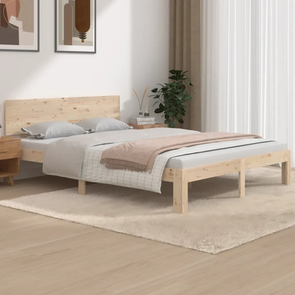 Giroletto-Struttura Letto in Legno Massello di Pino 140x190 cm 419522