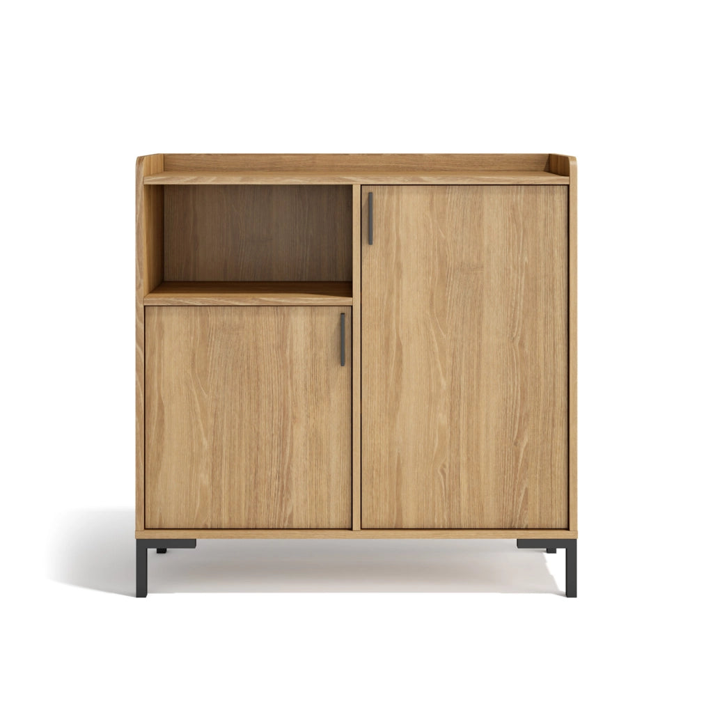 Credenza da ingresso Herdasa effetto rovere dorato 88x90x33