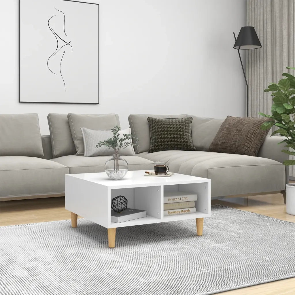 Tavolino da Salotto Bianco 60x60x30 cm in Legno Multistrato cod mxl 13057