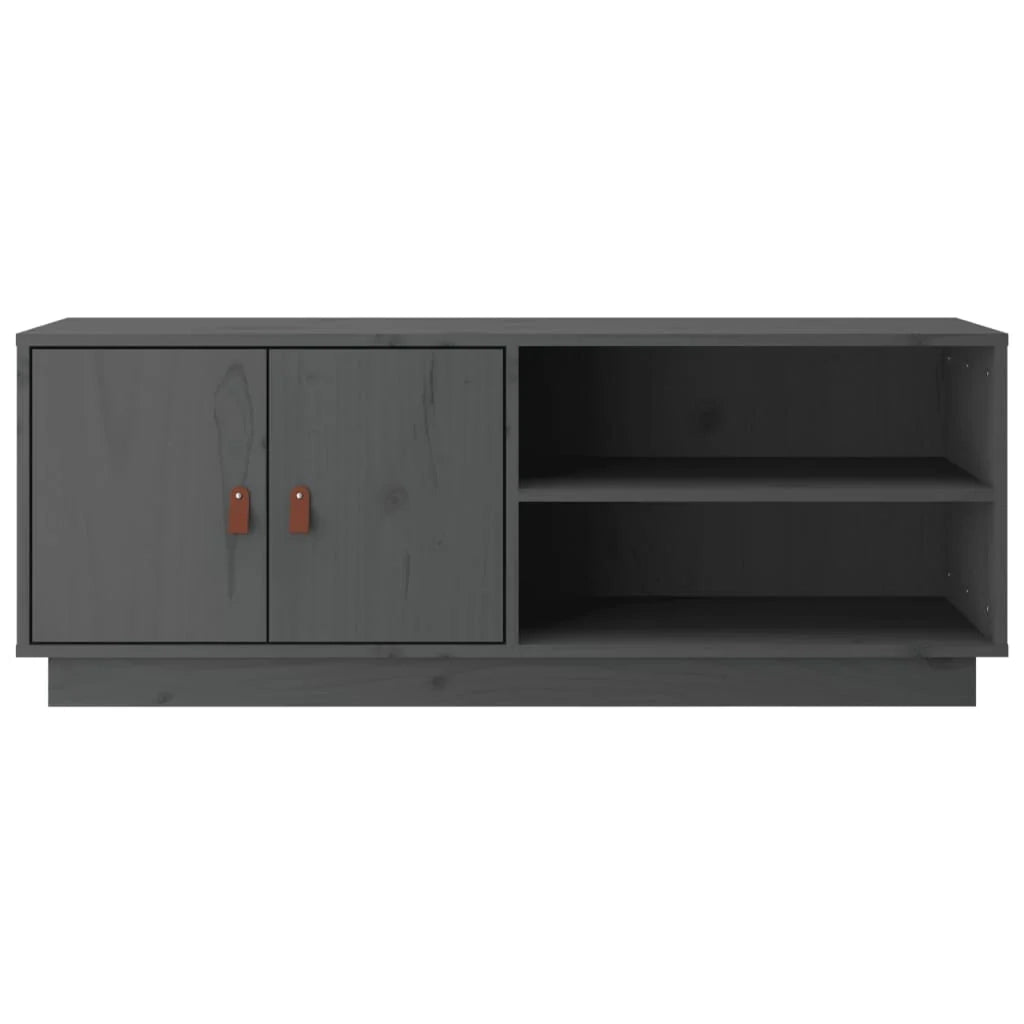 Mobile TV multimediale scaffale TV credenza mobile TV sala da pranzo soggiorno camera da letto 105 x 34 x 40 cm legno di pino massiccio grigio 02_0025685
