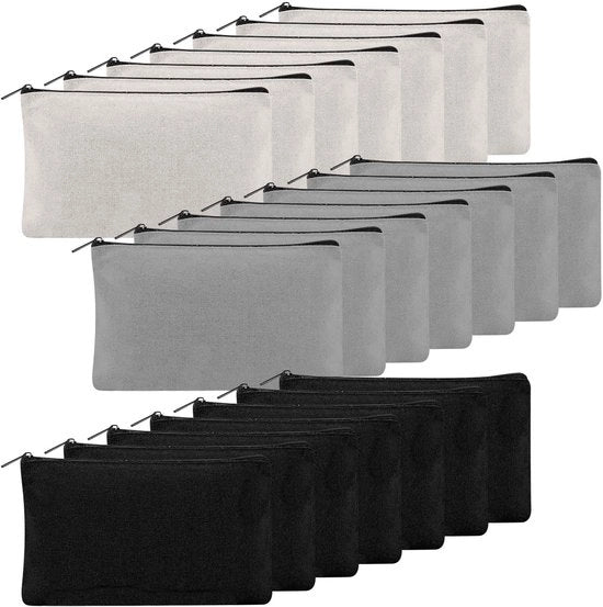 21 set di contenitori in tessuto bianco per DIY, contenitore in tessuto bianco, tazze con chiusura a rilascio rapido, contenitori per make-up per lavori a casa, contenitori per documenti, regalo per damigelle - 21 x 12 cm