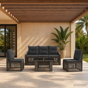 Set Divano da Giardino 6 pz Grigio e Grigio Scuro polyrattan 3437228