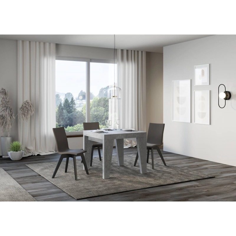 Tavolo allungabile 90x90/246 cm Naxy - Cemento