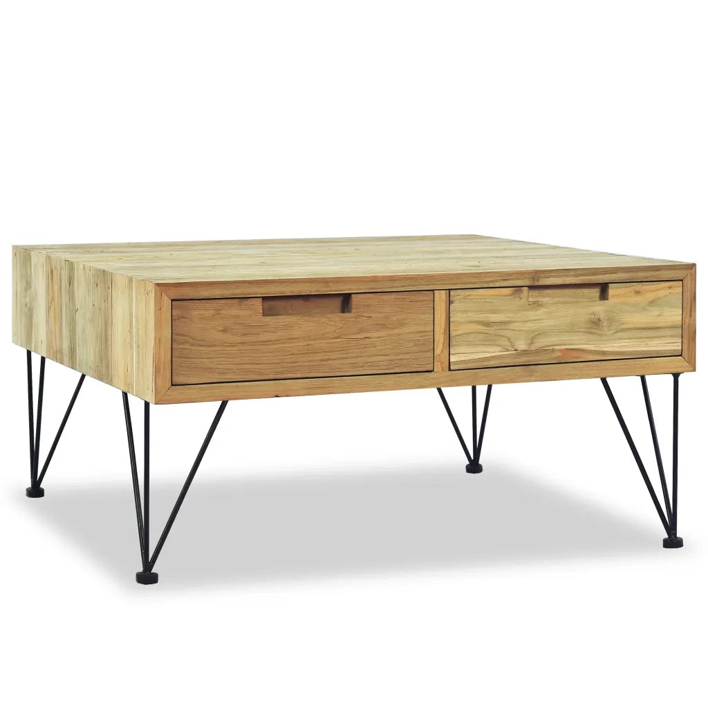 Tavolino da CaffÃ¨ 80x80x40 cm in Legno Massello di Teak cod mxl 59376