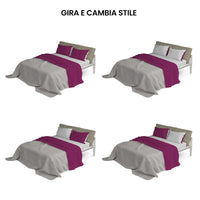 Set Lenzuola Sopra Sotto e Federe Doubleface Fuxia/Grigio Chiaro Singolo