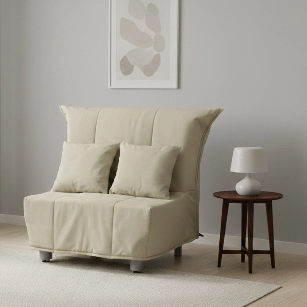Poltroncina Andreou, Poltrona Sfoderabile Made in Italy, 85x90x85h cm Beige