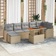 Set Divano da Giardino con cuscino 8 pcs beige e grigio chiaro 3349489