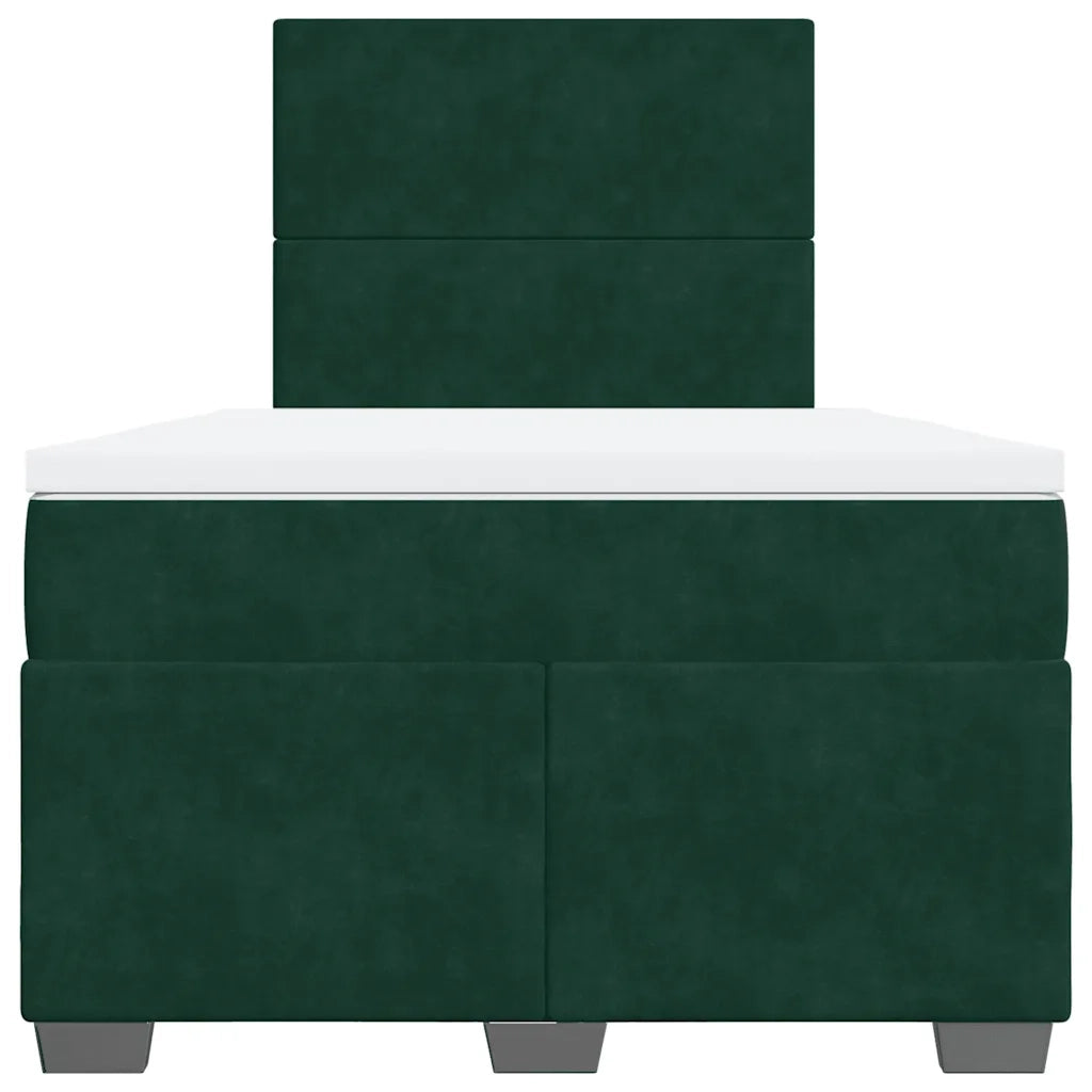 Giroletto a Molle con Materasso Verde Scuro 120x190 cm Velluto