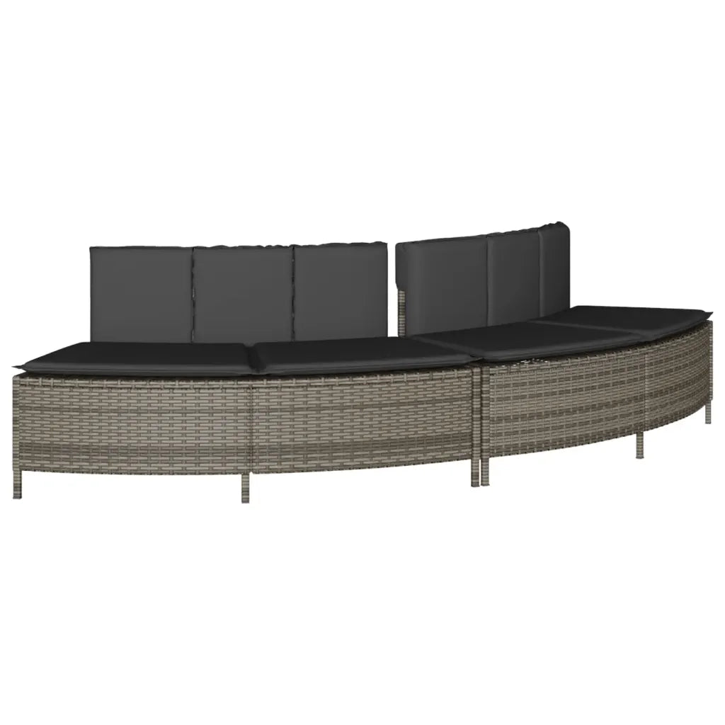 Panche Vasca Idromassaggio con Cuscini 2 pz in Polyrattan Grigio CFW9191374
