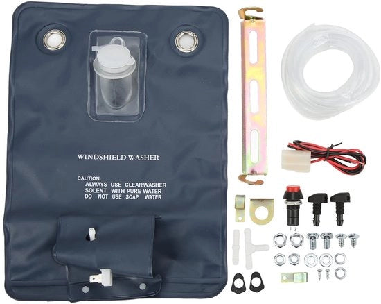 Kit di pulizia parabrezza universale per auto 12V - Pompazione compatta - Materiale duraturo - Prestazioni stabili - Set completo di accessori